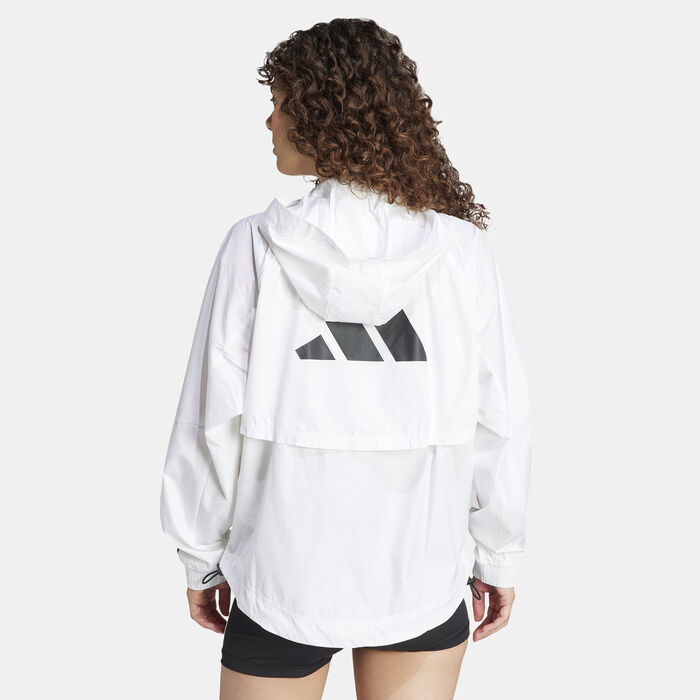 adidas Women's WIND.RDY Hyperglam Windbreaker Jacket White adidas Women's WIND.RDY Hyperglam Windbreaker Jacket White image number 1