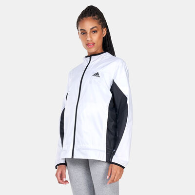 adidas Women's AEROREADY Logo Running Windbreaker Jacket White
