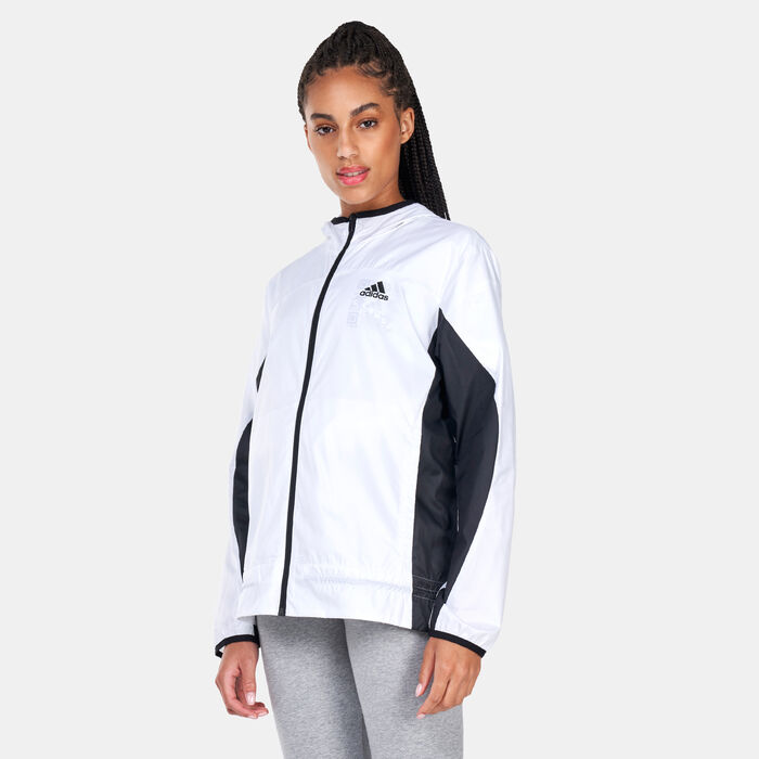 adidas Women's AEROREADY Logo Running Windbreaker Jacket White image number 0