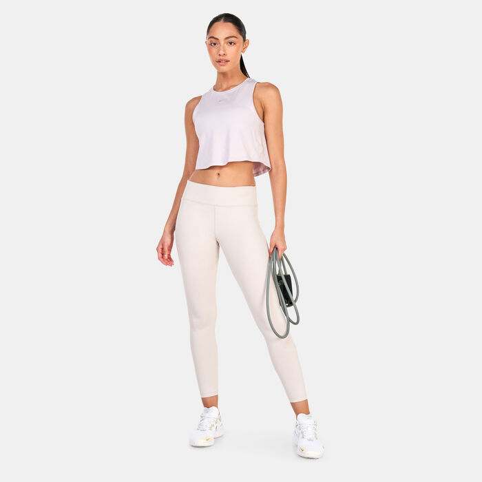 Nike Women's One Classic Dri-FIT Cropped Tank Top Beige Nike Women's One Classic Dri-FIT Cropped Tank Top Beige image number 2