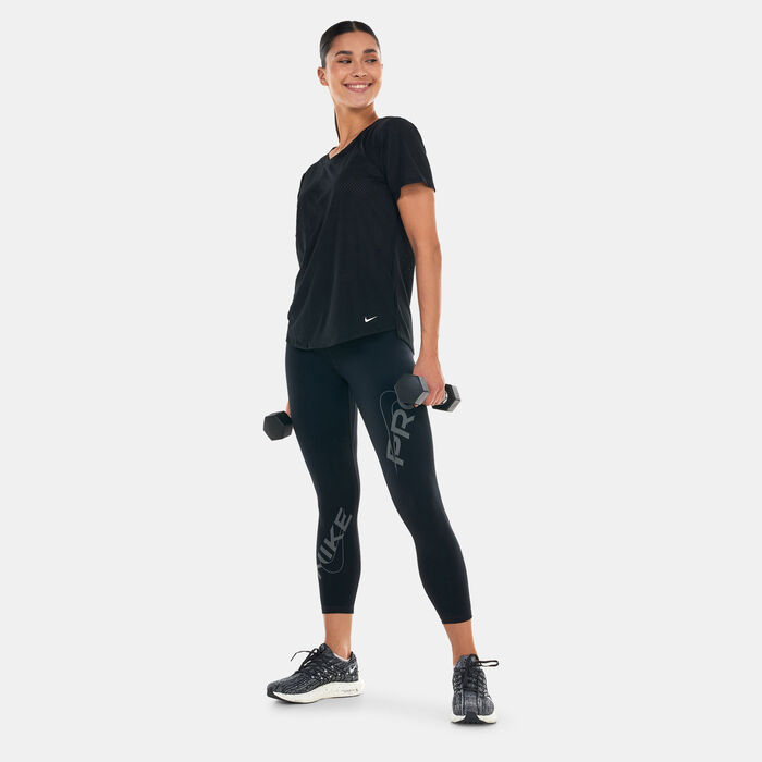 Nike Women's Dri-FIT One Breathe T-Shirt Black image number 2