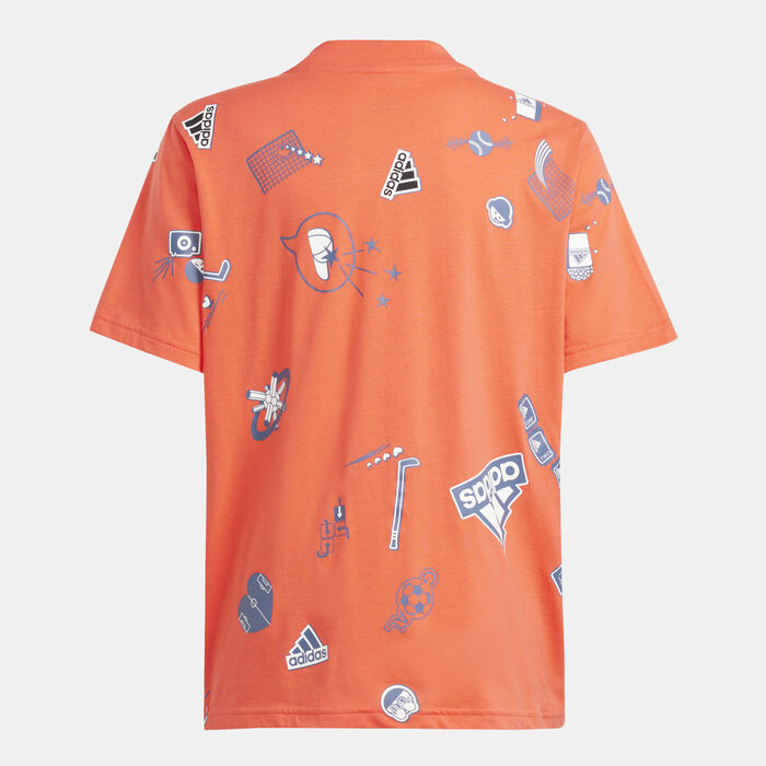 adidas Kids' Brand Love T-Shirt Red adidas Kids' Brand Love T-Shirt Red image number 1
