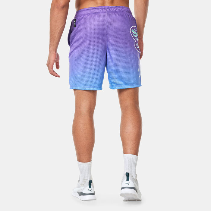 PUMA Men's Melo Charlotte Graphic Shorts Purple PUMA Men's Melo Charlotte Graphic Shorts Purple image number 1