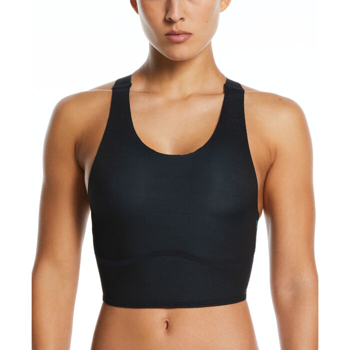 Nike Swim Women's Reversible Swimming Midkini Top Black Nike Swim Women's Reversible Swimming Midkini Top Black image number 1