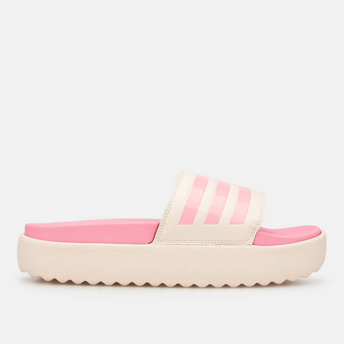 adidas Women's Adilette Platform Slides Pink adidas Women's Adilette Platform Slides Pink image number 1