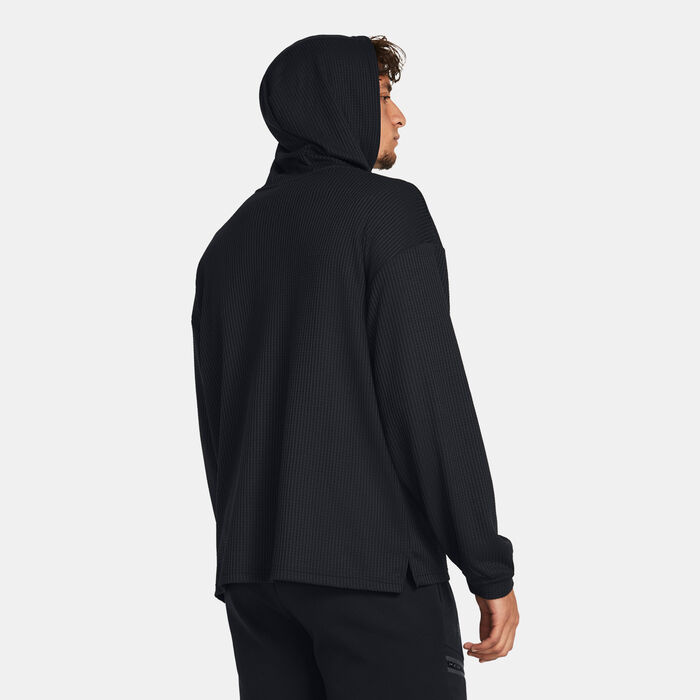Under Armour Men's Rival Waffle Hoodie Black Under Armour Men's Rival Waffle Hoodie Black image number 1