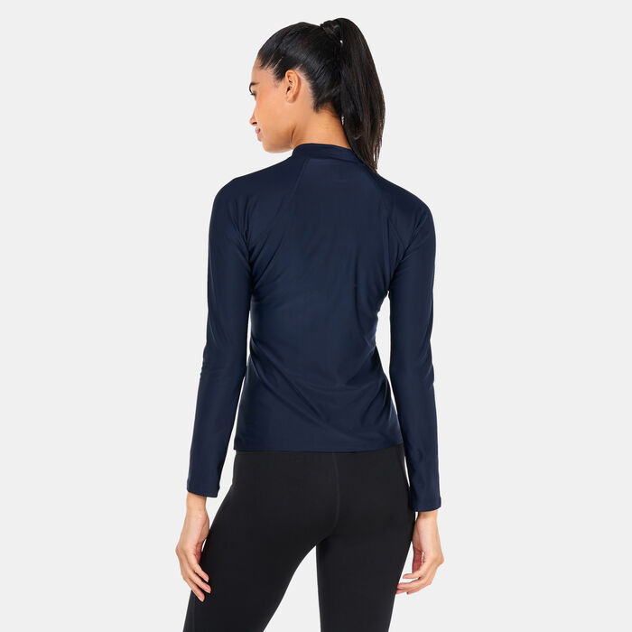 Speedo Women's Long Sleeve Rashguard Blue Speedo Women's Long Sleeve Rashguard Blue image number 1