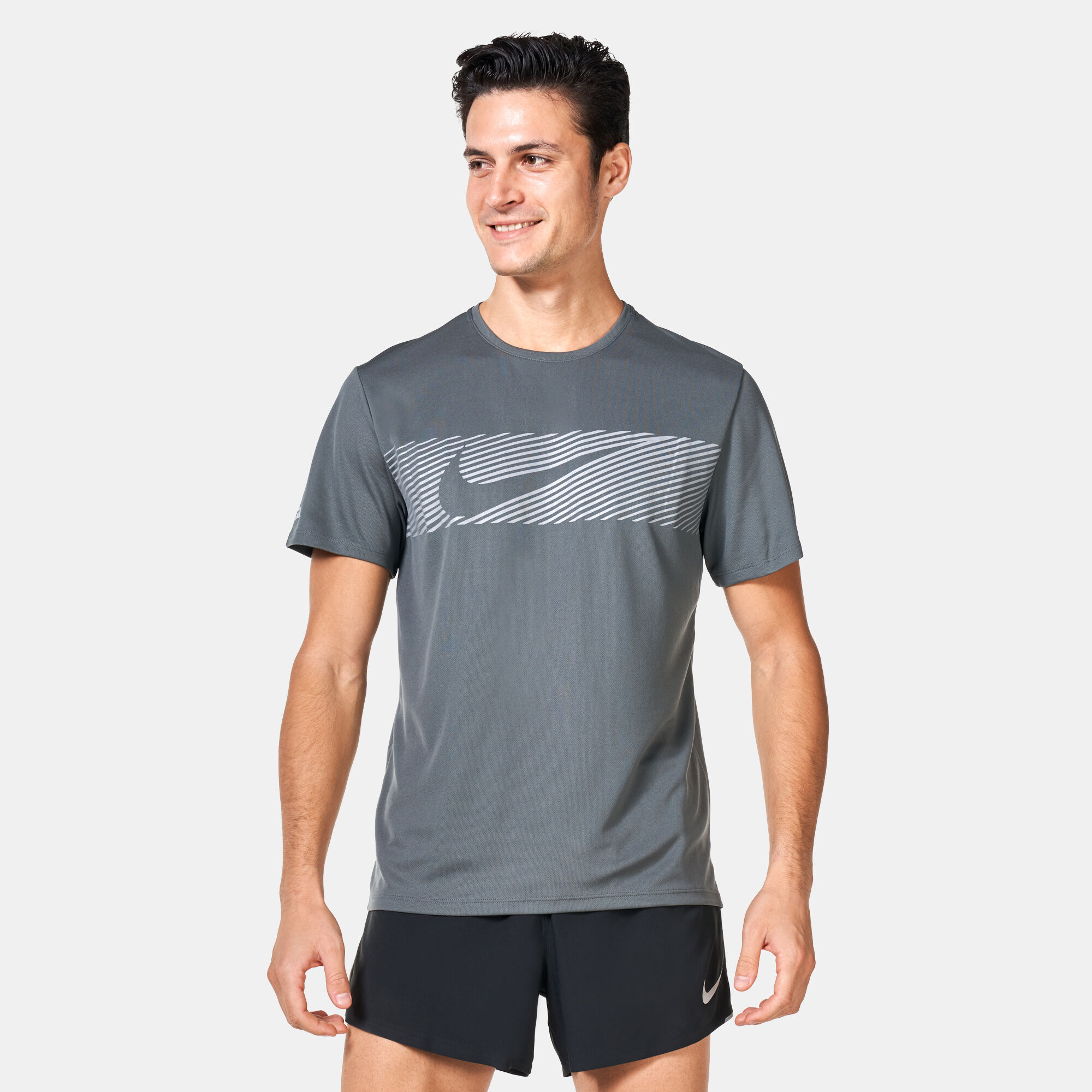 ★Nike★ Mylar Flash Dry Fit UV Short Sleeve Running Top M G Nike Dri-FIT UV Miler Men's Short-Sleeve Running Top. Nike ID