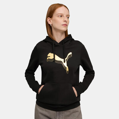 PUMA Women's ESS Metallic Hoodie Black