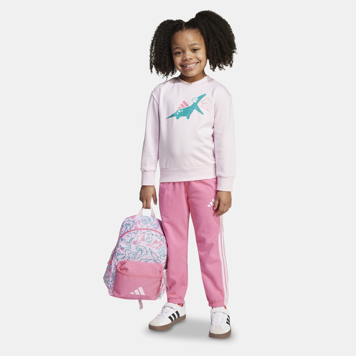 adidas Kids' Seasonal Essentials Adiraptor Fleece Joggers Set Pink adidas Kids' Seasonal Essentials Adiraptor Fleece Joggers Set Pink image number 2
