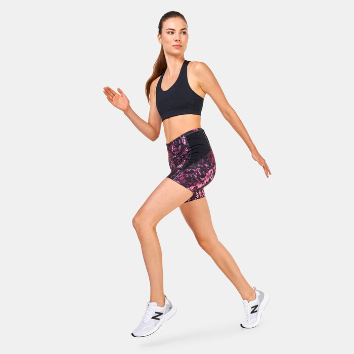 New Balance Women's Printed Impact Run Fitted Shorts Multi-Color New Balance Women's Printed Impact Run Fitted Shorts Multi-Color image number 2