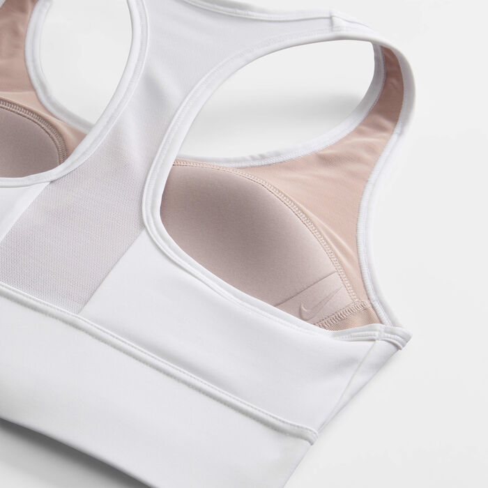 Nike Women's Swoosh Medium-Support Padded Longline Sports Bra White image number 3