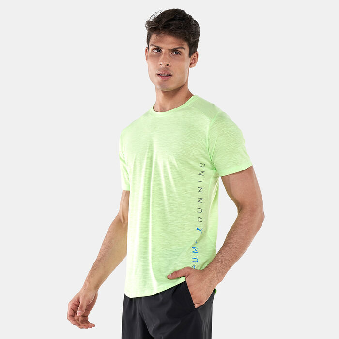 PUMA Men's Run Logo T-Shirt Green PUMA Men's Run Logo T-Shirt Green image number 0