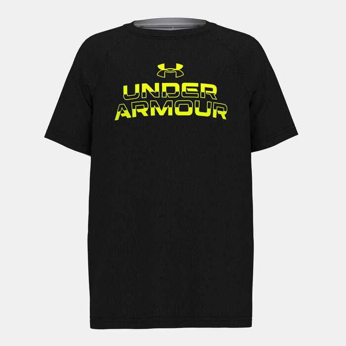 Under Armour Kids' UA Tech™ Split Wordmark T-Shirt Black image number 0