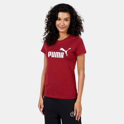 PUMA Women's Essentials Logo T-Shirt Red