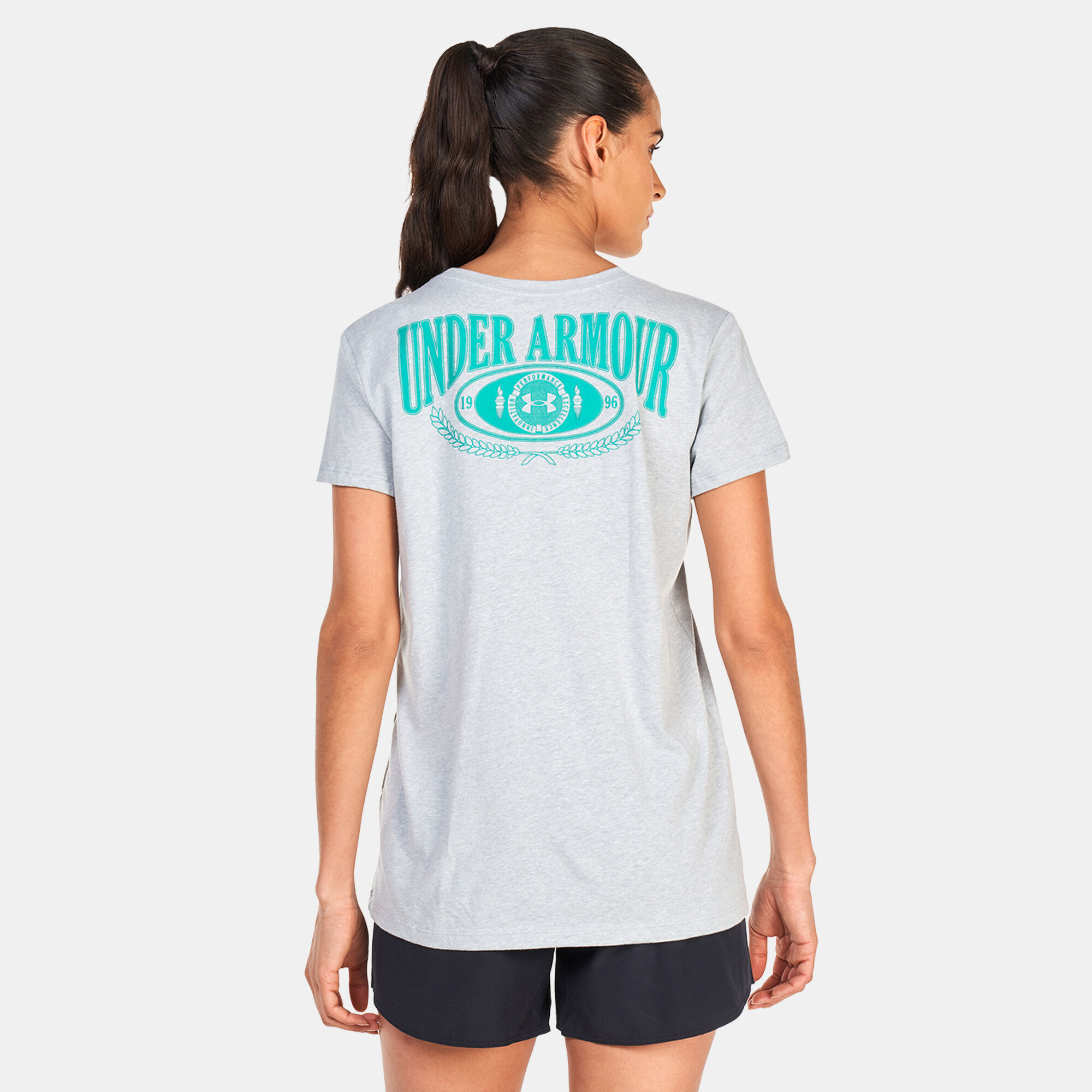 Buy Under Armour Women s UA Collegiate Varsity T Shirt Grey in KSA