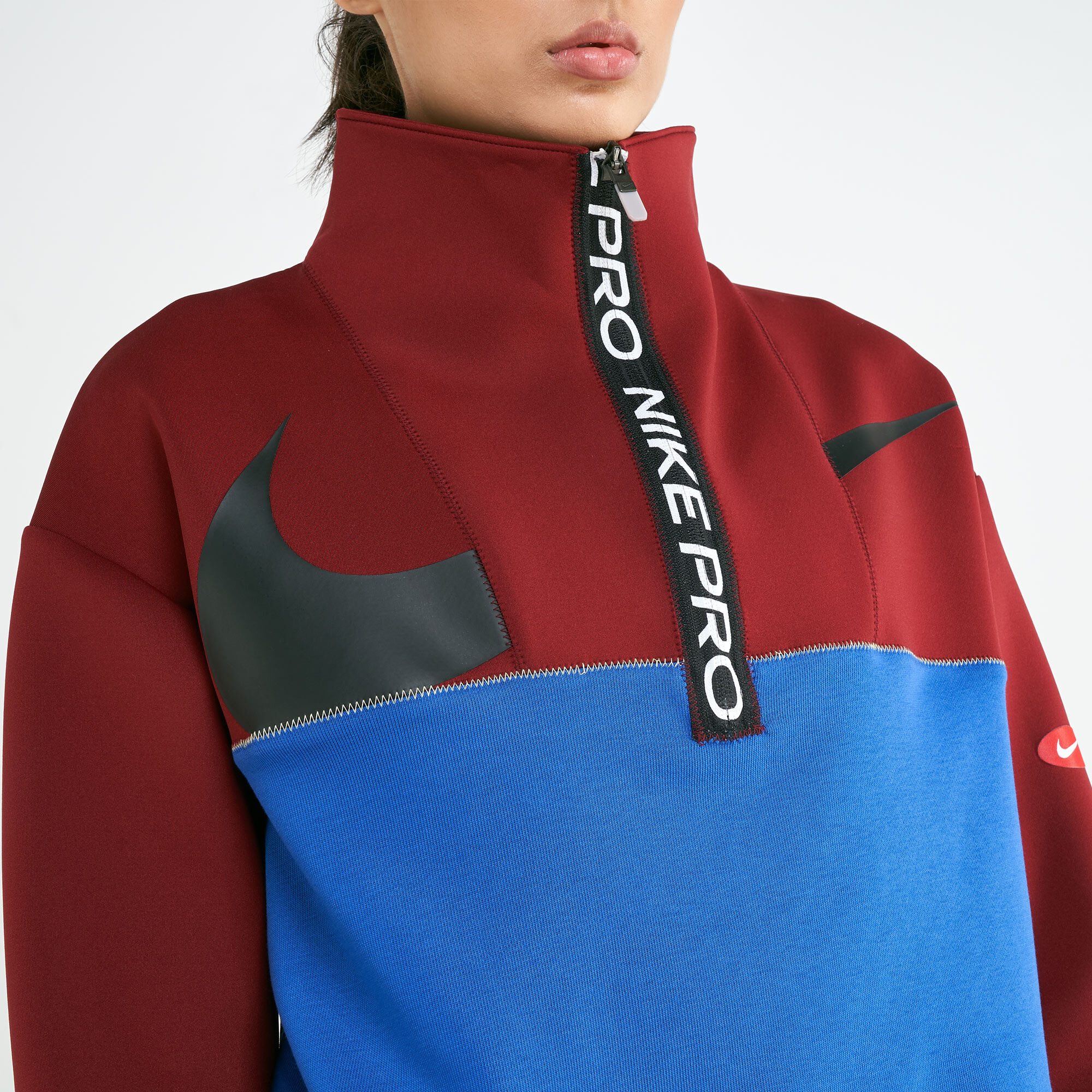 Nike pro get fit icon top clash fleece half zip jacket ladies