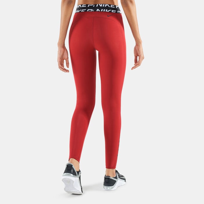 Buy Nike Women's Pro Dri-FIT Mid-Rise Graphic Leggings Red in KSA -SSS