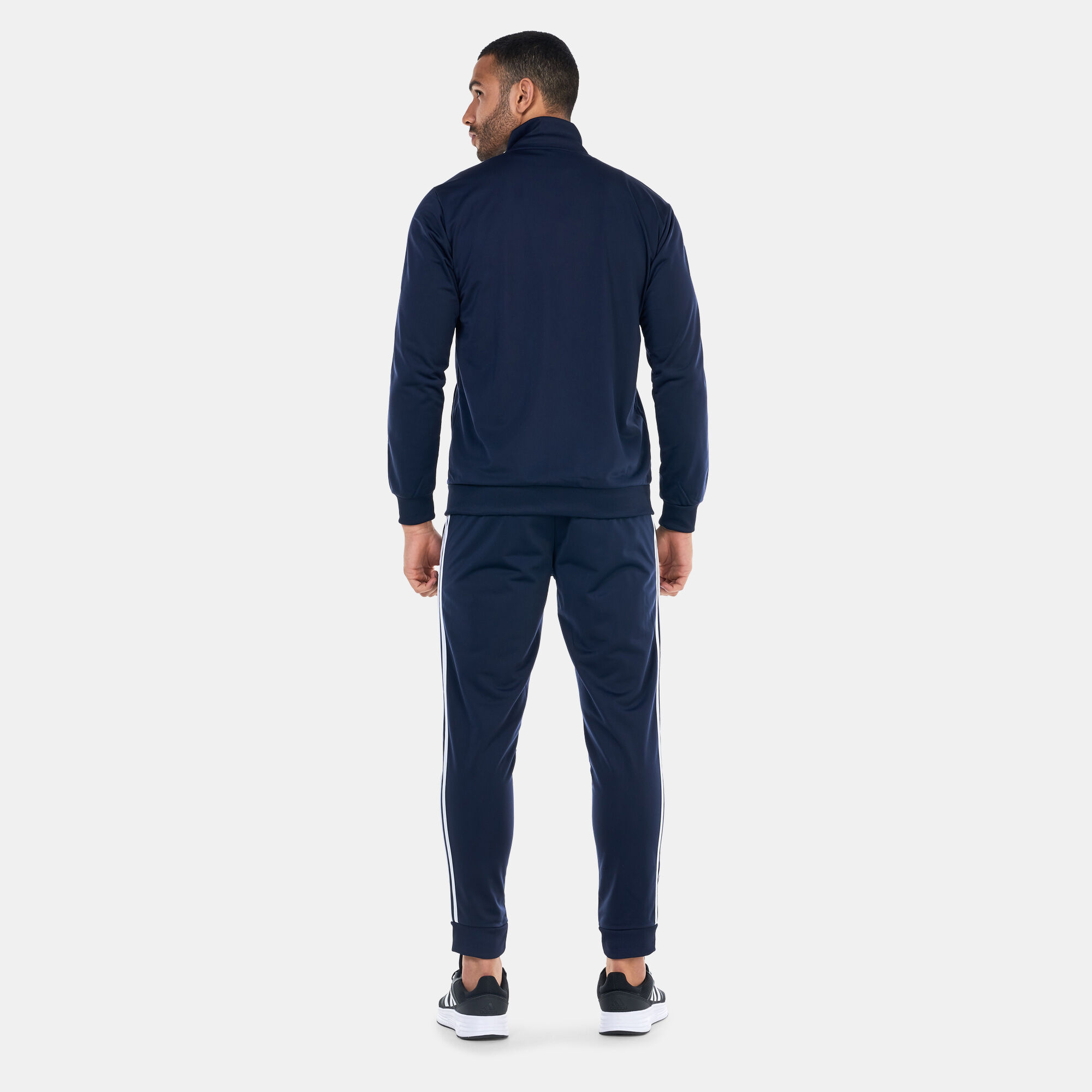 Adidas 3 stripe clearance basic tracksuit mens