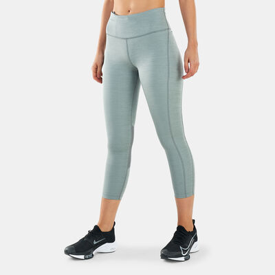 Nike Women's Fast Mid-Rise Crop Running Leggings Grey