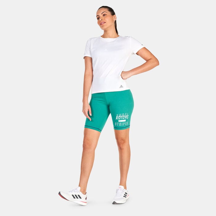 adidas Women's Sport Statement Bike Shorts Green adidas Women's Sport Statement Bike Shorts Green image number 2