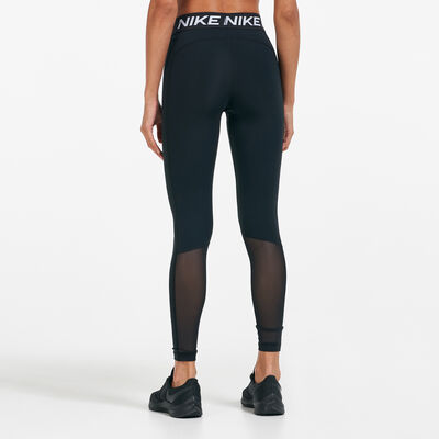 Nike Women's Pro Mid-Rise Mesh-Panelled Leggings Black