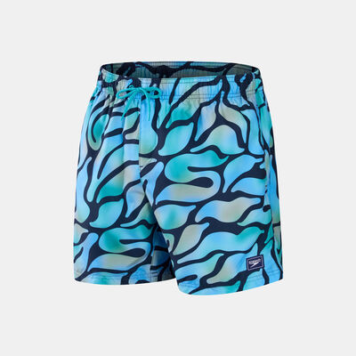 Speedo Men's Digital Printed Leisure 16-Inch Swimming Shorts Blue