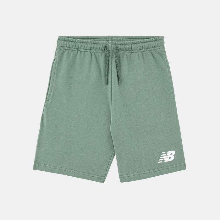 New Balance Kids' French Terry Stacked Logo Shorts Green New Balance Kids' French Terry Stacked Logo Shorts Green image number 0
