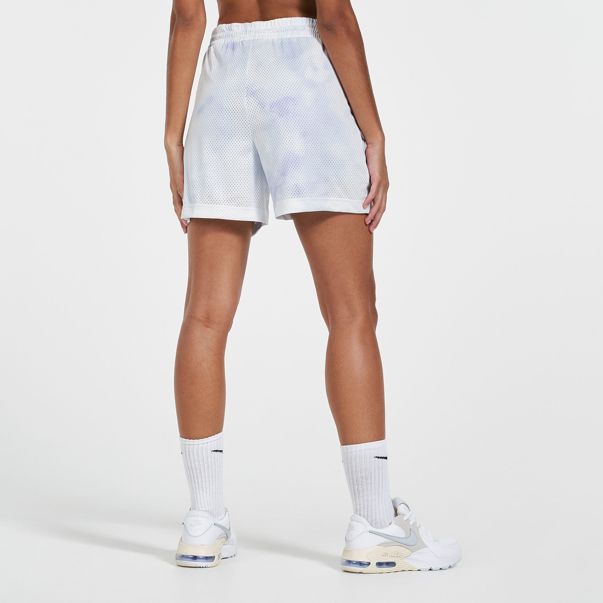 White mesh shorts women's discount