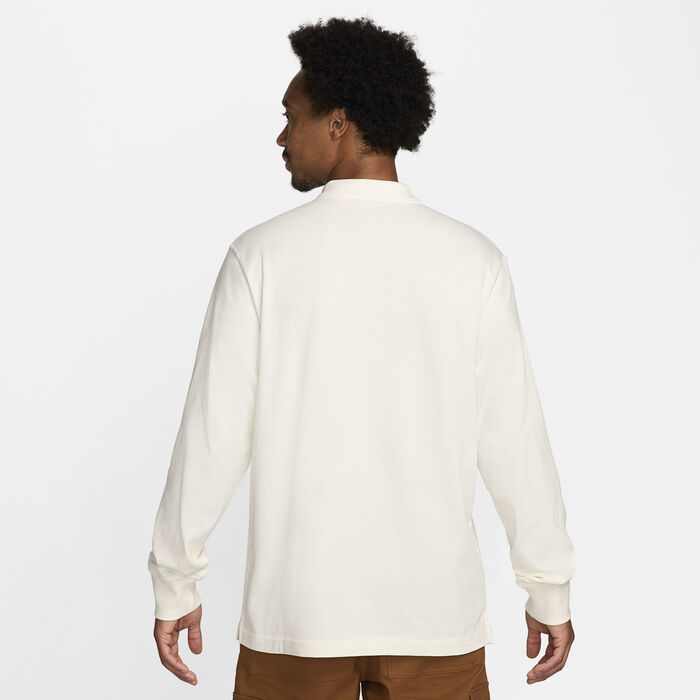 Nike Men's Club Long-Sleeve Polo Shirt Ivory image number 1