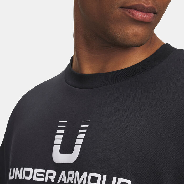 Under Armour Men's U Logo Heavyweight T-Shirt Black Under Armour Men's U Logo Heavyweight T-Shirt Black image number 2