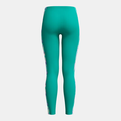 Speedo Kids' Printed Panel Swimming Leggings Green