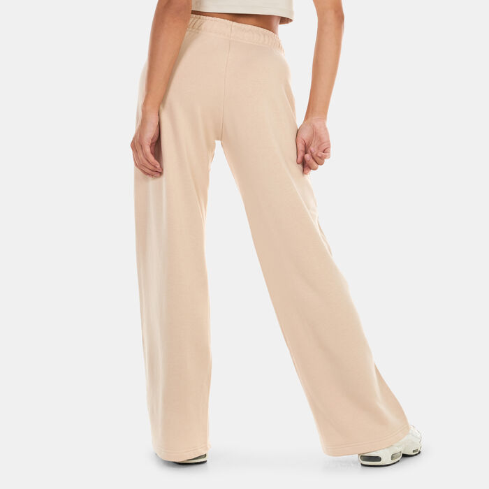 Nike Women's Sportswear Club Fleece Mid-Rise Wide Pants Ivory Nike Women's Sportswear Club Fleece Mid-Rise Wide Pants Ivory image number 1