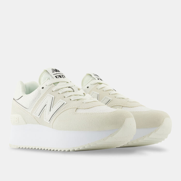 New Balance Women's 574+ Shoes Beige New Balance Women's 574+ Shoes Beige image number 1