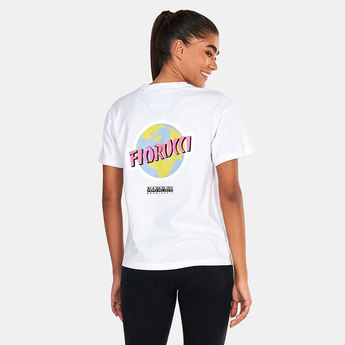 Napapijri Women's x Fiorucci Graphic Print T-Shirt White Napapijri Women's x Fiorucci Graphic Print T-Shirt White image number 1