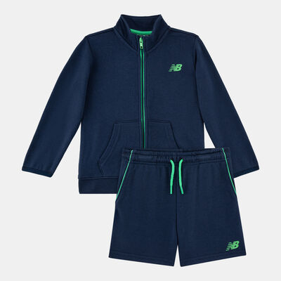 New Balance Kids' Hoodie And Shorts Set Blue
