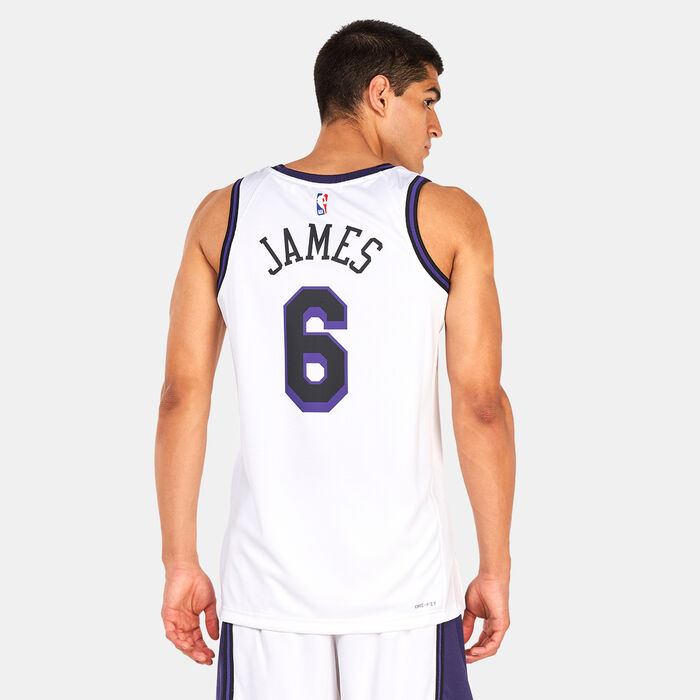 Nike Men's Los Angeles Lakers NBA Dri-FIT Swingman City Edtion Jersey - 2022/24 White image number 1