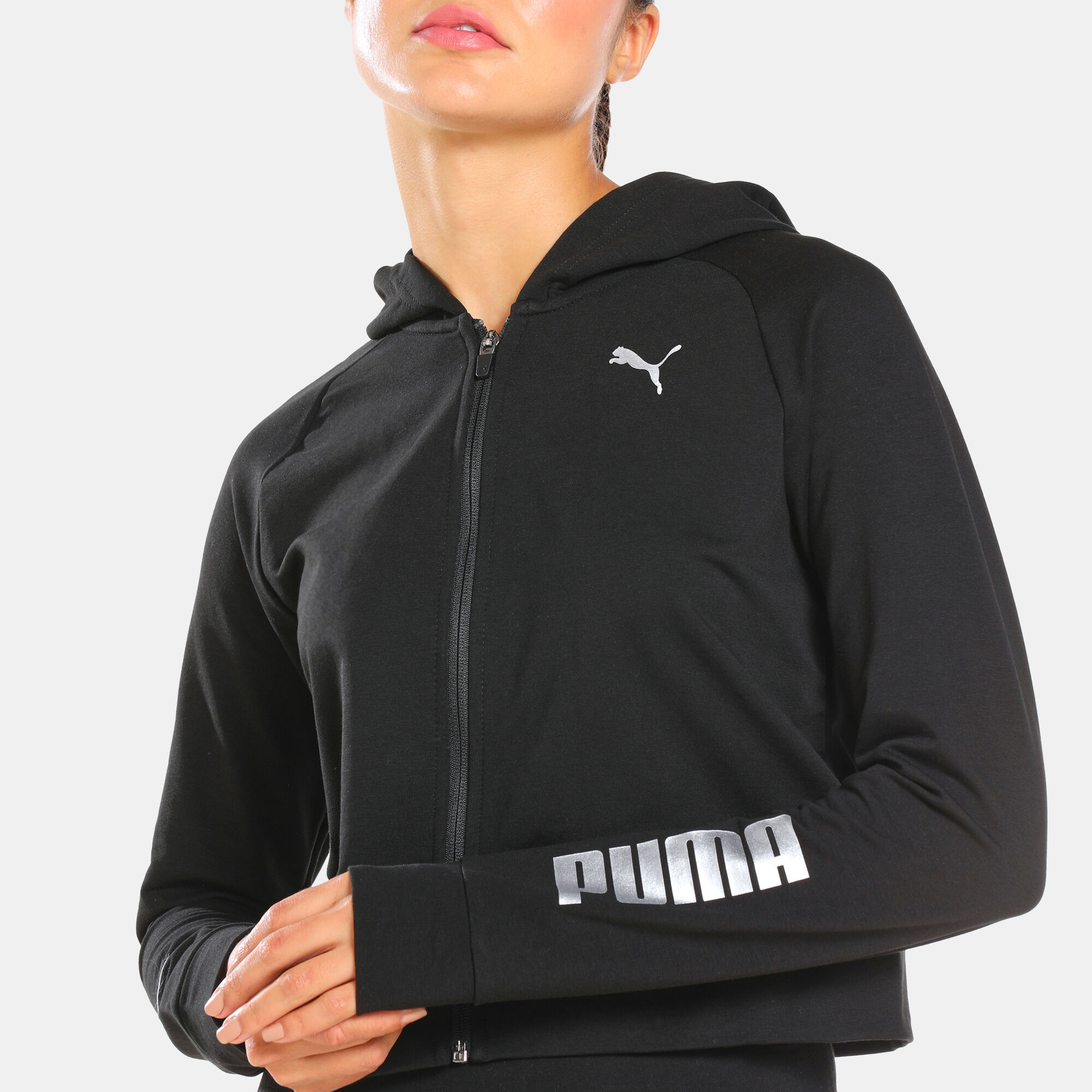 Womens puma zip up hoodie discount