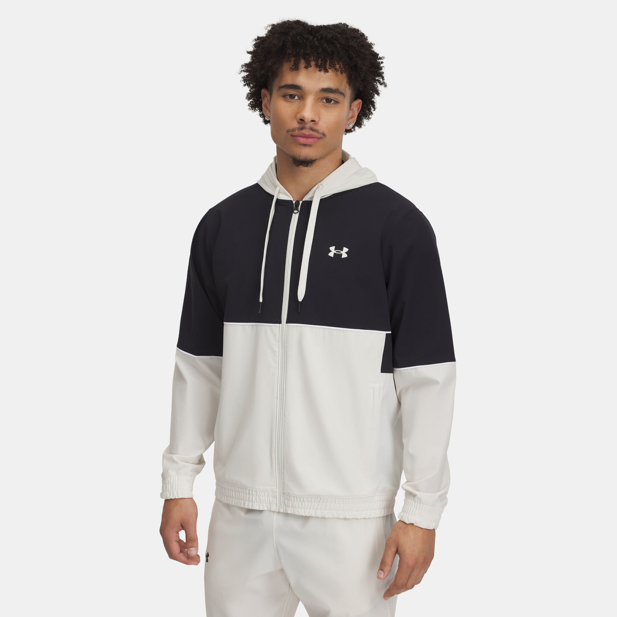 Shop Under Armour Men's Zone Woven Basketball Jacket White