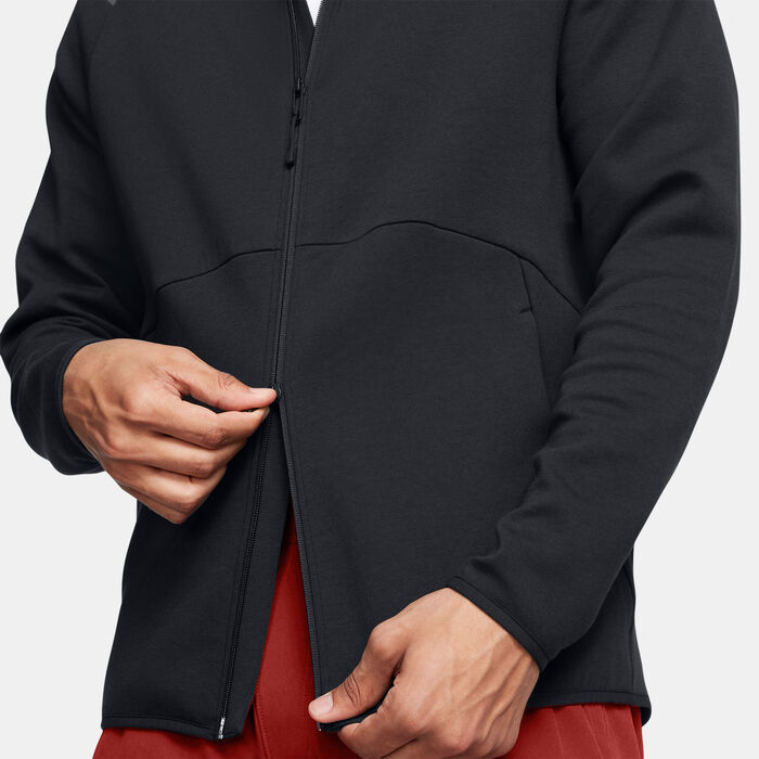Under Armour Men's Unstoppable Fleece Full-Zip Hoodie Black Under Armour Men's Unstoppable Fleece Full-Zip Hoodie Black image number 6