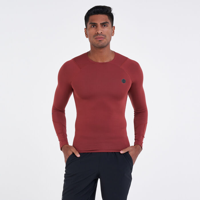 Buy Under Armour Men's RUSH™ HeatGear® Compression Long Sleeves T-Shirt Red  in KSA -SSS