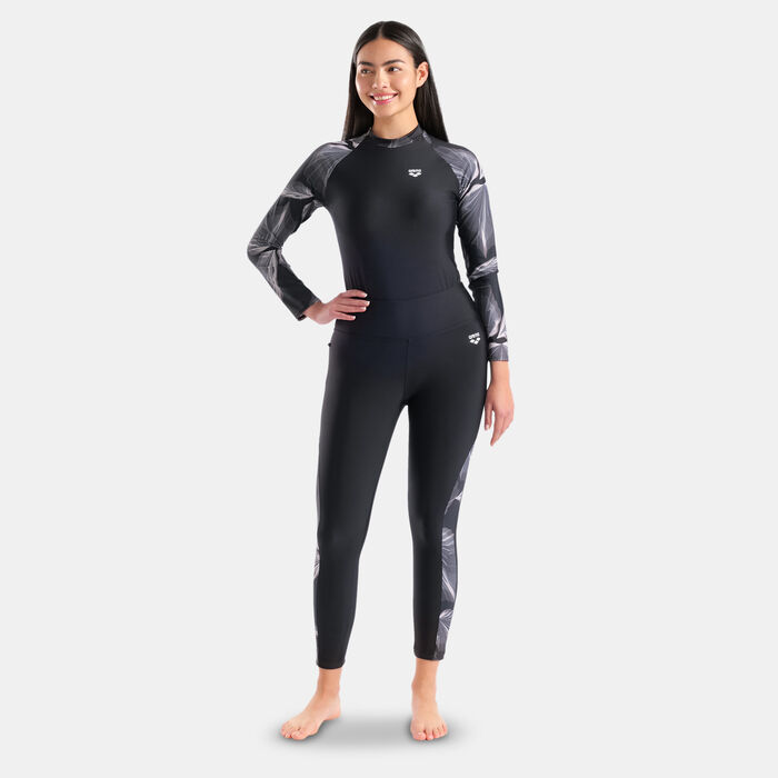 Arena Women's Modesty Swimming Leggings Black Arena Women's Modesty Swimming Leggings Black image number 2
