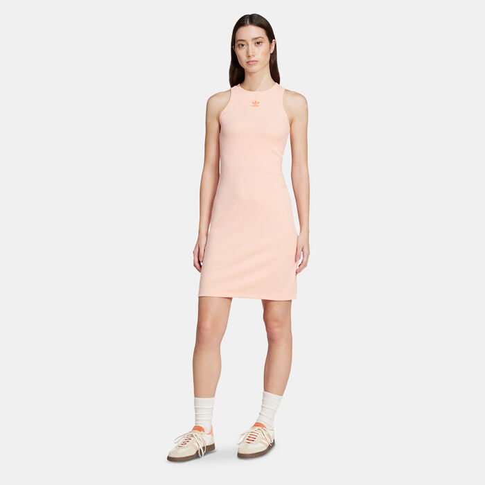 adidas Originals Women's Essentials Rib Tank Dress Pink adidas Originals Women's Essentials Rib Tank Dress Pink image number 0