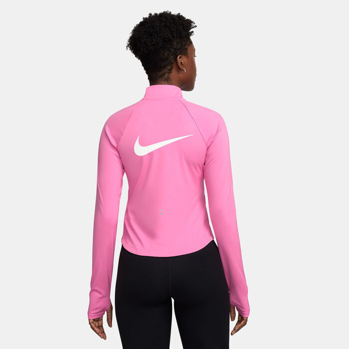 Nike Women's Tempo Swoosh Dri-FIT 1/2-Zip Running Top Pink Nike Women's Tempo Swoosh Dri-FIT 1/2-Zip Running Top Pink image number 1