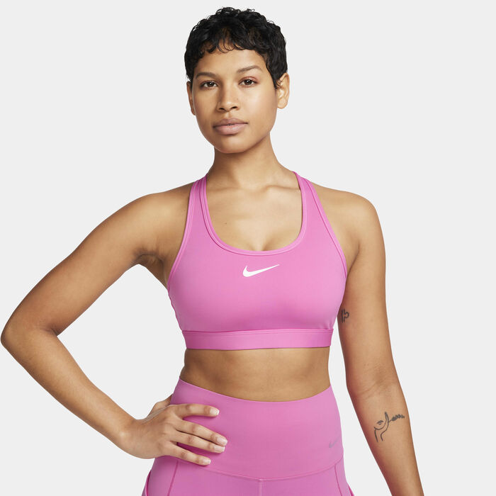 Nike Women's Dri-FIT Swoosh Medium-Support Training Sports Bra Pink Nike Women's Dri-FIT Swoosh Medium-Support Training Sports Bra Pink image number 2