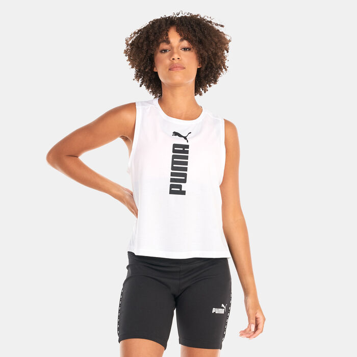 PUMA Women's Fit Tri-blend Training Tank Top White image number 0