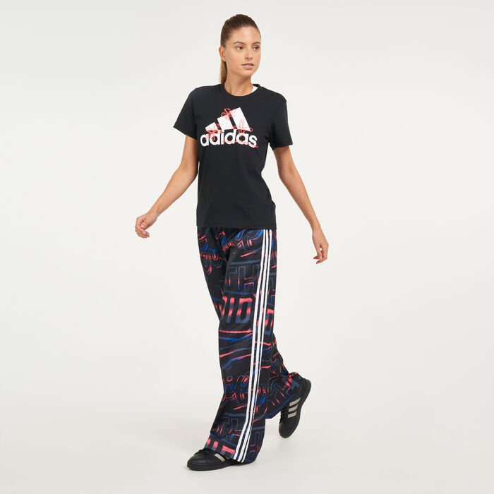 Women's Allover Print 3-Stripes Wide Pants Women's Allover Print 3-Stripes Wide Pants image number 2