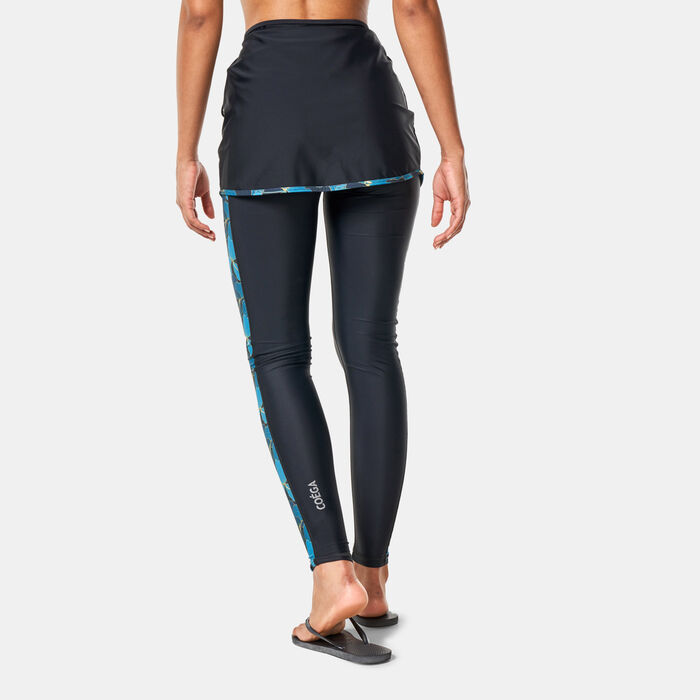 COEGA Women's Floral Printed Swim Wrap Black image number 1