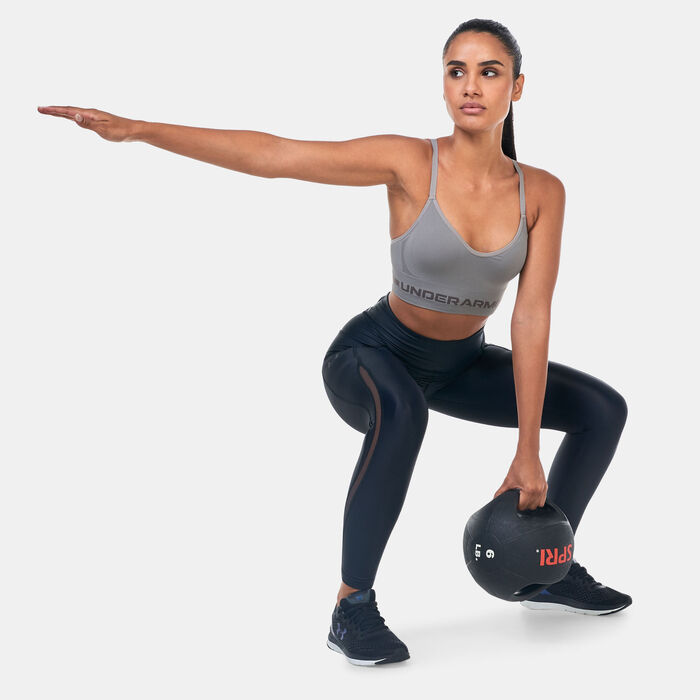 Under Armour Women's UA Seamless Low-Support Training Sports Bra Grey image number 2