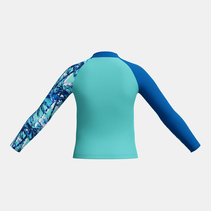 Speedo Kids' Printed Swimming Rashguard Blue Speedo Kids' Printed Swimming Rashguard Blue image number 0